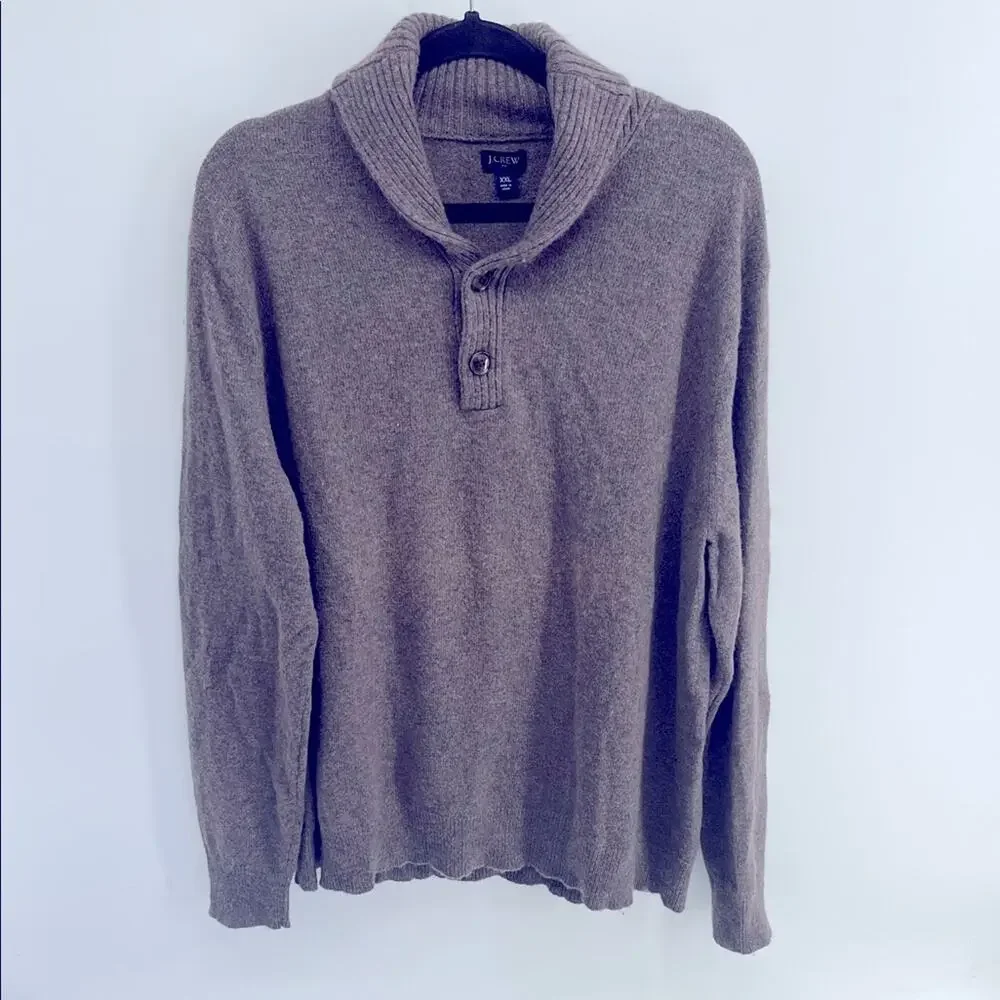 J. Crew Factory Lambs wool blend shawl collar pullover knit sweater sz XXL